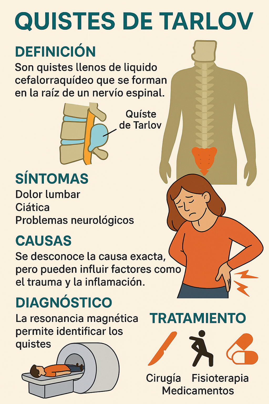 infografia quistes Tarlov