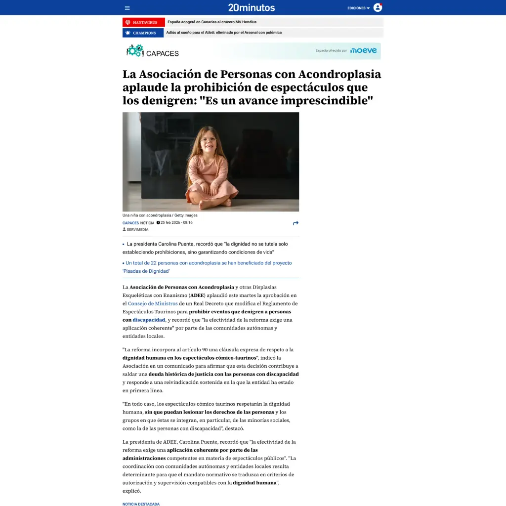 La Asociación de Personas con Acondroplasia aplaude la prohibición de espectáculos que los denigren: "Es un avance imprescindible"