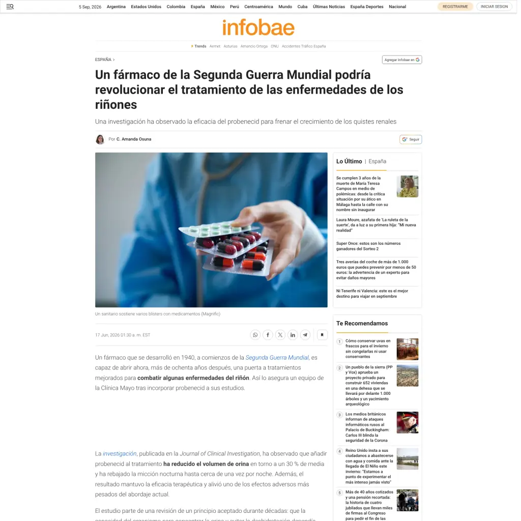 Un fármaco de la Segunda Guerra Mundial podría revolucionar el tratamiento de las enfermedades de los riñones
