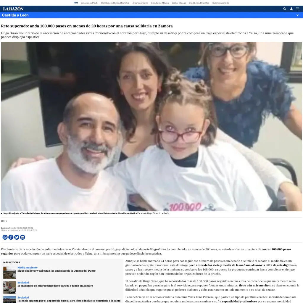 Reto superado: anda 100.000 pasos en menos de 20 horas por una causa solidaria en Zamora