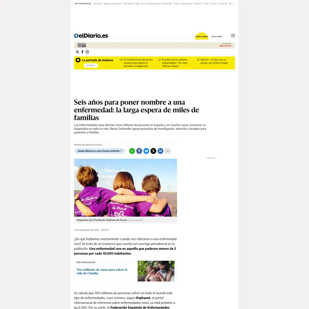 Seis años para poner nombre a una enfermedad: la larga espera de miles de familias