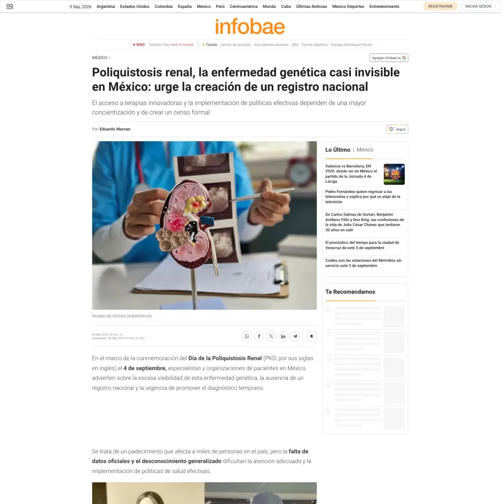 Poliquistosis renal, la enfermedad genética casi invisible en México: urge la creación de un registro nacional