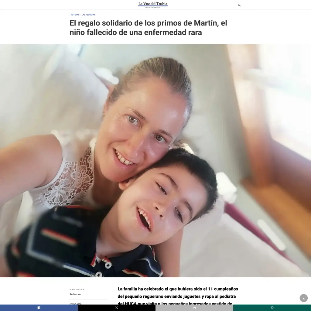 El regalo solidario de los primos de Martín, el niño fallecido de una enfermedad rara