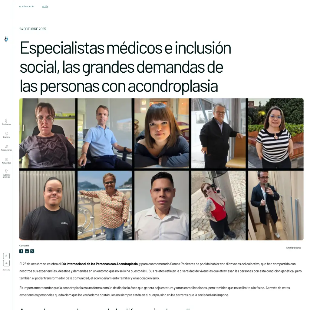 Especialistas médicos e inclusión social, las grandes demandas de las personas con acondroplasia